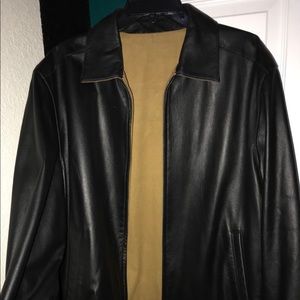 Men’s reversible leather/suede zip-up jacket